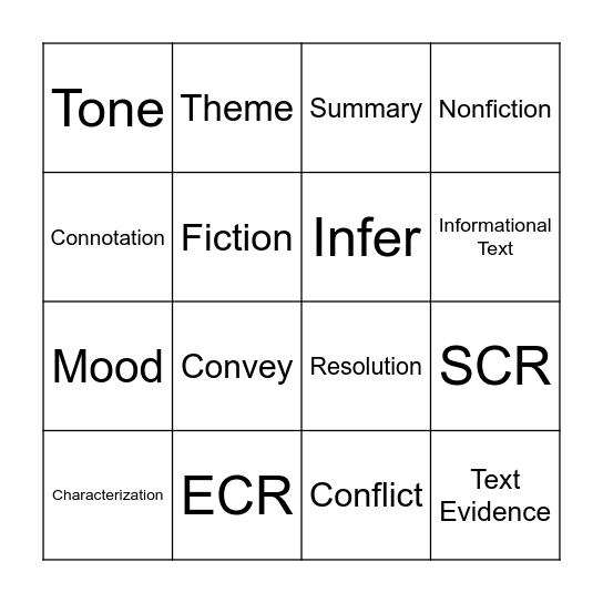 STAAR Bingo! Bingo Card
