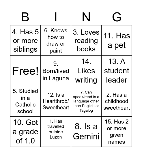 Find someone who... Bingo Card