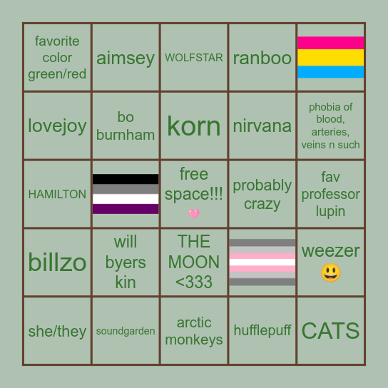 kat bingo!! Bingo Card