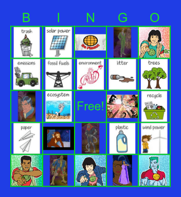 Captain Planet Bingo Card