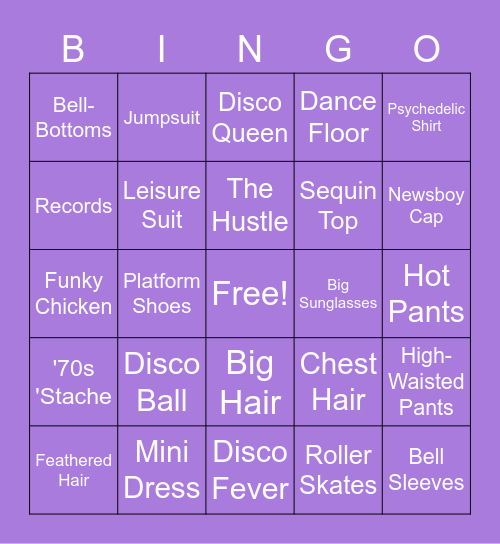 Disco Bingo Card