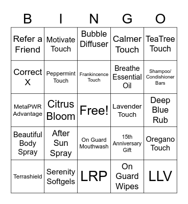 Spring/ Camping Bingo Card