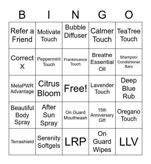 Spring/ Camping Bingo Card