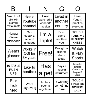 CGI CIS Get to Know Your Colleague Bingo Card