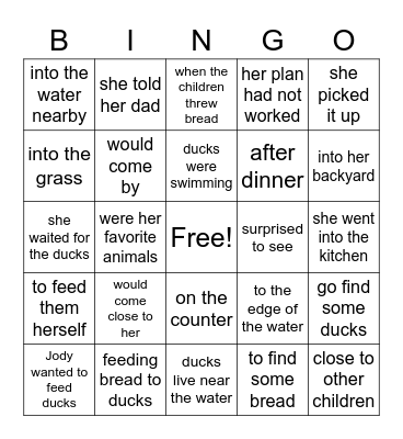 Jody Bingo Card