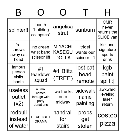 JSA Booth 2023 Bingo Card