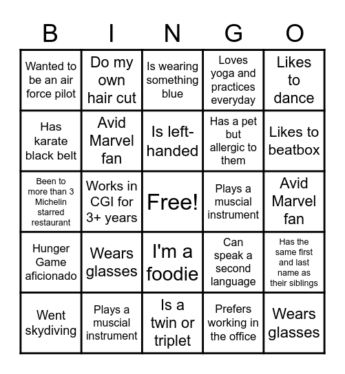 CIS - Get to Know Your Colleague Bingo Card