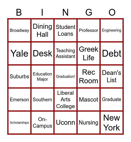 Senior Bingo Card