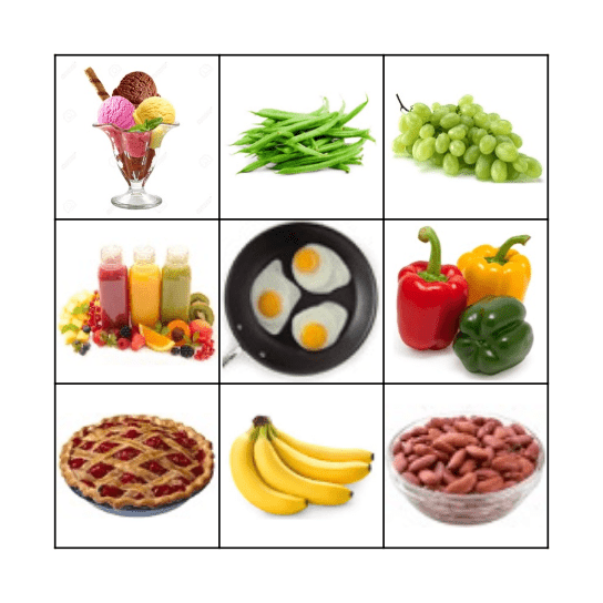 Comida A1 Bingo Card