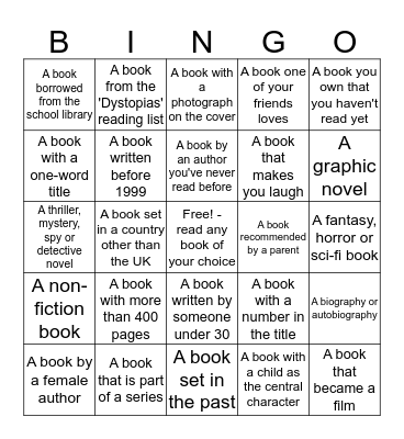 4TH FORM READING Bingo Card