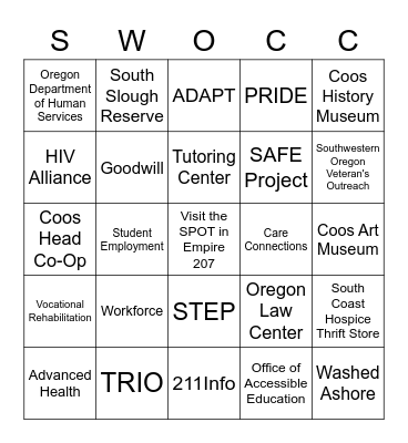 SWOCC Raffle Bingo Card