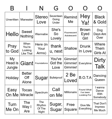 Shellys HenDo Disco Bingo Card