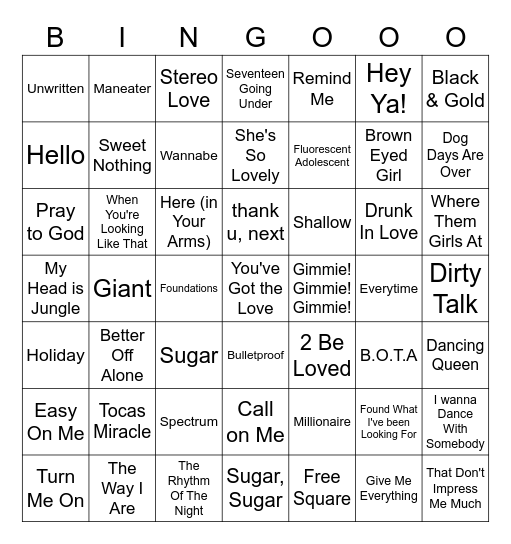 Shellys HenDo Disco Bingo Card