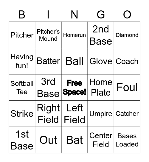 Allied Softball Bingo Card