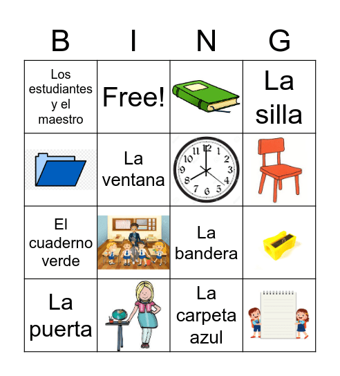 COSAS DE LA ESCUELA Bingo Card