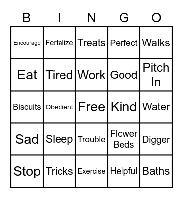 Keyword Bingo Card