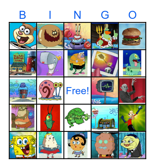 SPONGEBOB BINGO Card