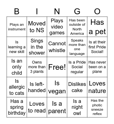 Find someone who... Bingo Card