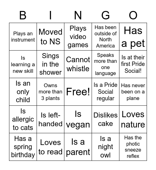 Find someone who... Bingo Card