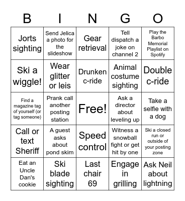 Closing Day Bingo Card