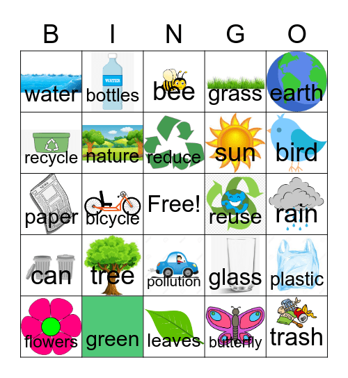 Earth Day Bingo Card