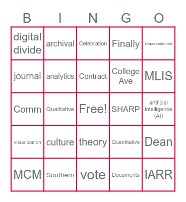 SC&I Honors Day Bingo! Bingo Card