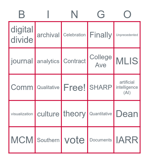 SC&I Honors Day Bingo! Bingo Card