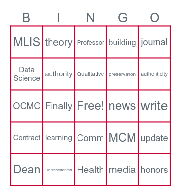 SC&I Honors Day Bingo! Bingo Card
