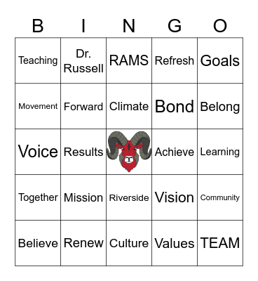 Riverside Bingo Card