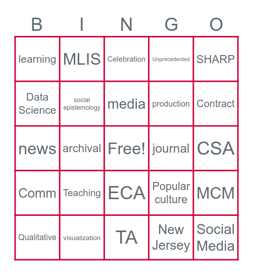 SC&I Honors Day Bingo! Bingo Card