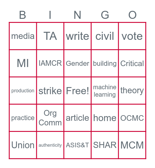 SC&I Honors Day Bingo! Bingo Card