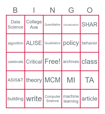 SC&I Honors Day Bingo! Bingo Card