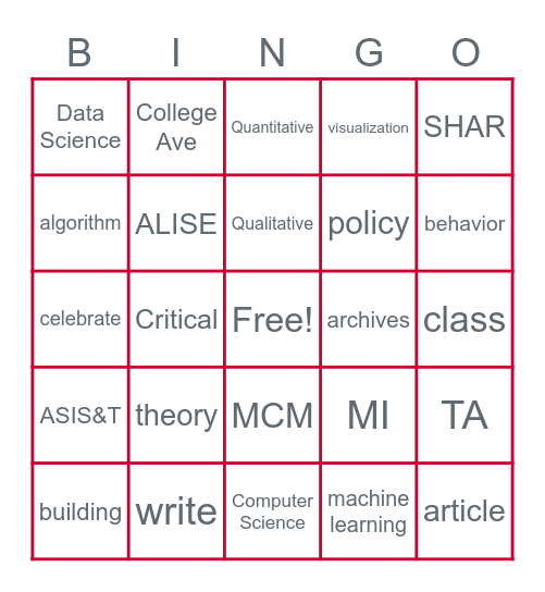 SC&I Honors Day Bingo! Bingo Card