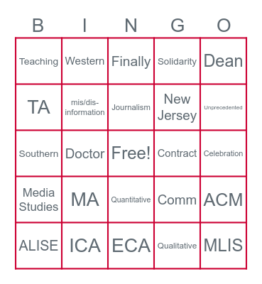 SC&I Honors Day Bingo! Bingo Card