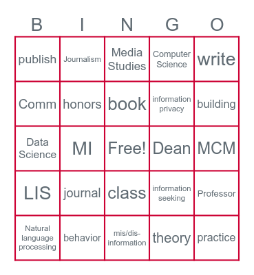 SC&I Honors Day Bingo! Bingo Card