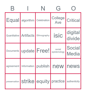 SC&I Honors Day Bingo! Bingo Card
