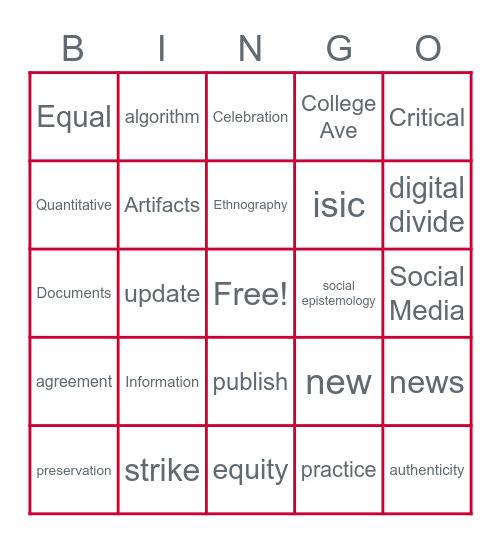 SC&I Honors Day Bingo! Bingo Card