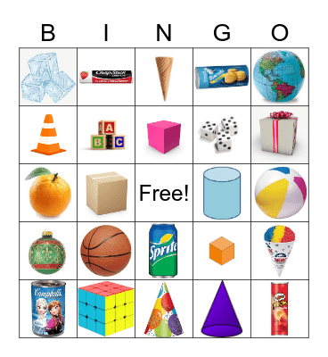 3D Shapes Bingo Card