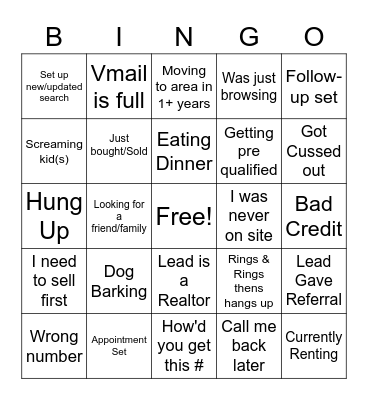 Chappell Team Bingo Card