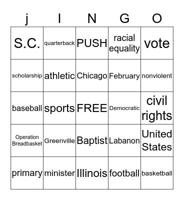 JESSE JACKSON Bingo Card