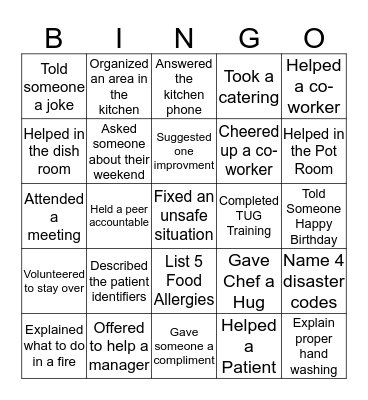 Food And Nutrition BINGO Card