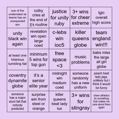Worlds 2023 Bingo - Anna-Ray Bingo Card