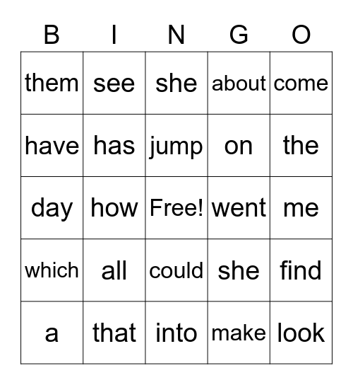 Glow Day Bingo Card