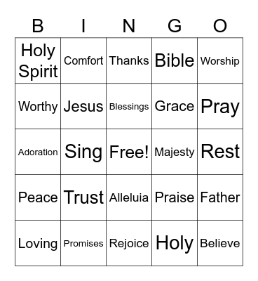 HE IS WORTHY Bingo Card