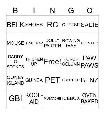 BIRTHDAY  BOY Bingo Card