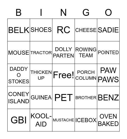 BIRTHDAY  BOY Bingo Card