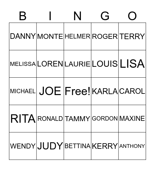 NICHOLS FAMILY REUNION Bingo Card
