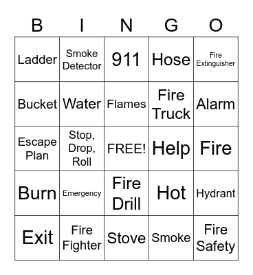 Fire Safety Bingo Card
