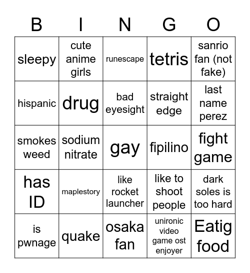 tiny bingo Card