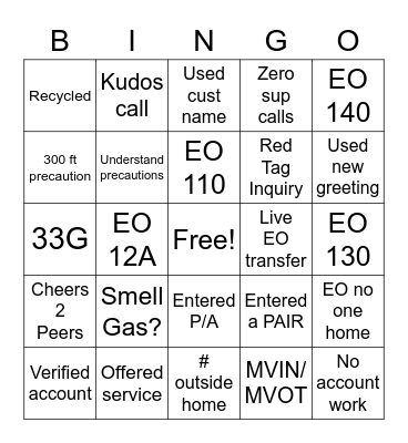 NMGCO Bingo Card